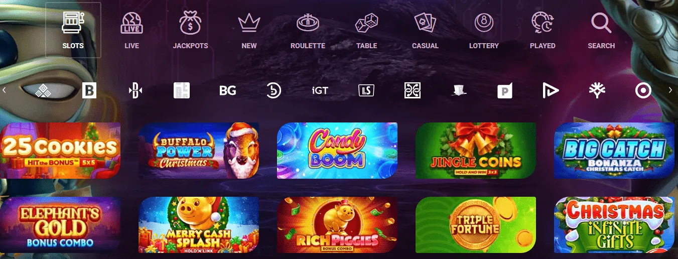 Ricky Casino pokies selection